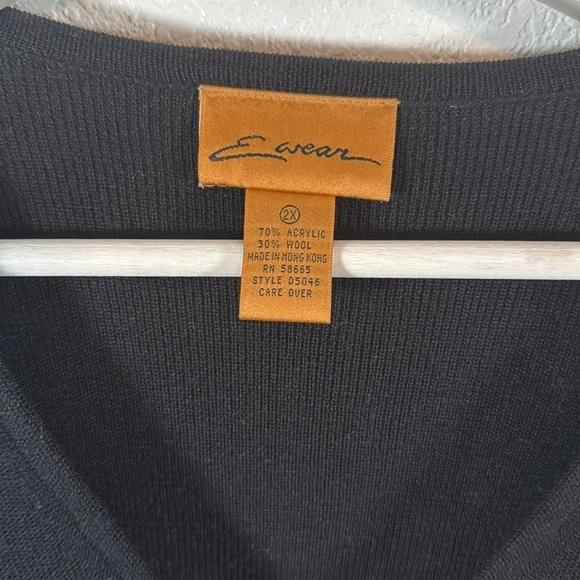 E Wear Black Wool Blend 3 Piece Skirt Set Size 1X/ 2X - Picture 8 of 16